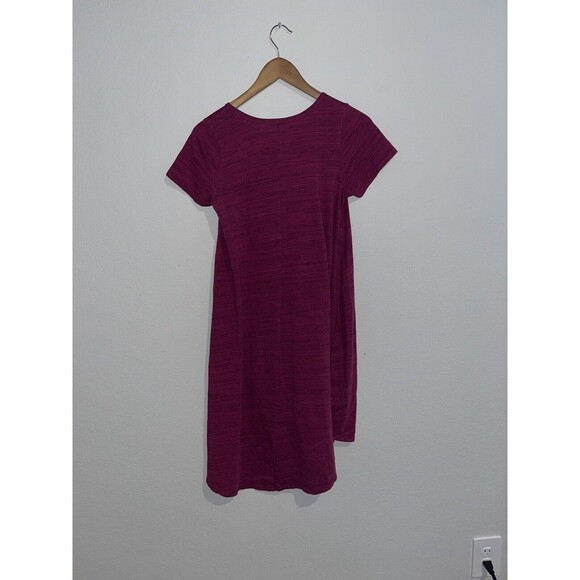 LuLaRoe XXS heathered magenta Carly Dress high low hem short sleeve lagan look - Picture 2 of 4